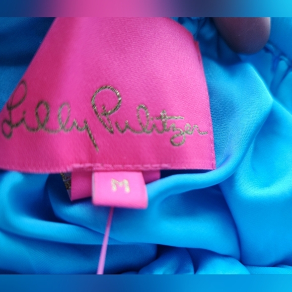 NWT Lilly Pulitzer Geri Off the Shoulder Seabreeze Blue Dress SZ M - Picture 7 of 16